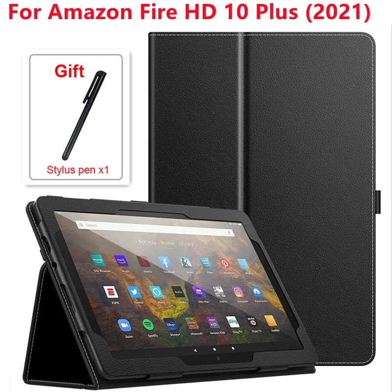 Amazon Fire HD 10 Plus (2021) Tablet Case Fire HD8 Plus HD7 PU Leather ...