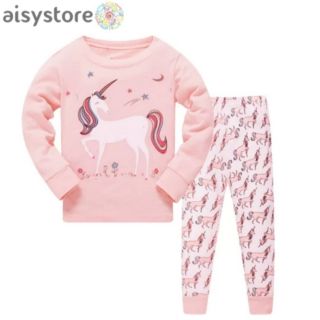 Ready Stock Baju  tidur  Pajamas Unicorn budak perempuan  