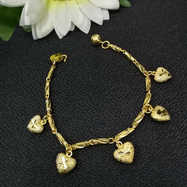  Gelang  Buluh Love  Emas  Korea Shopee Malaysia