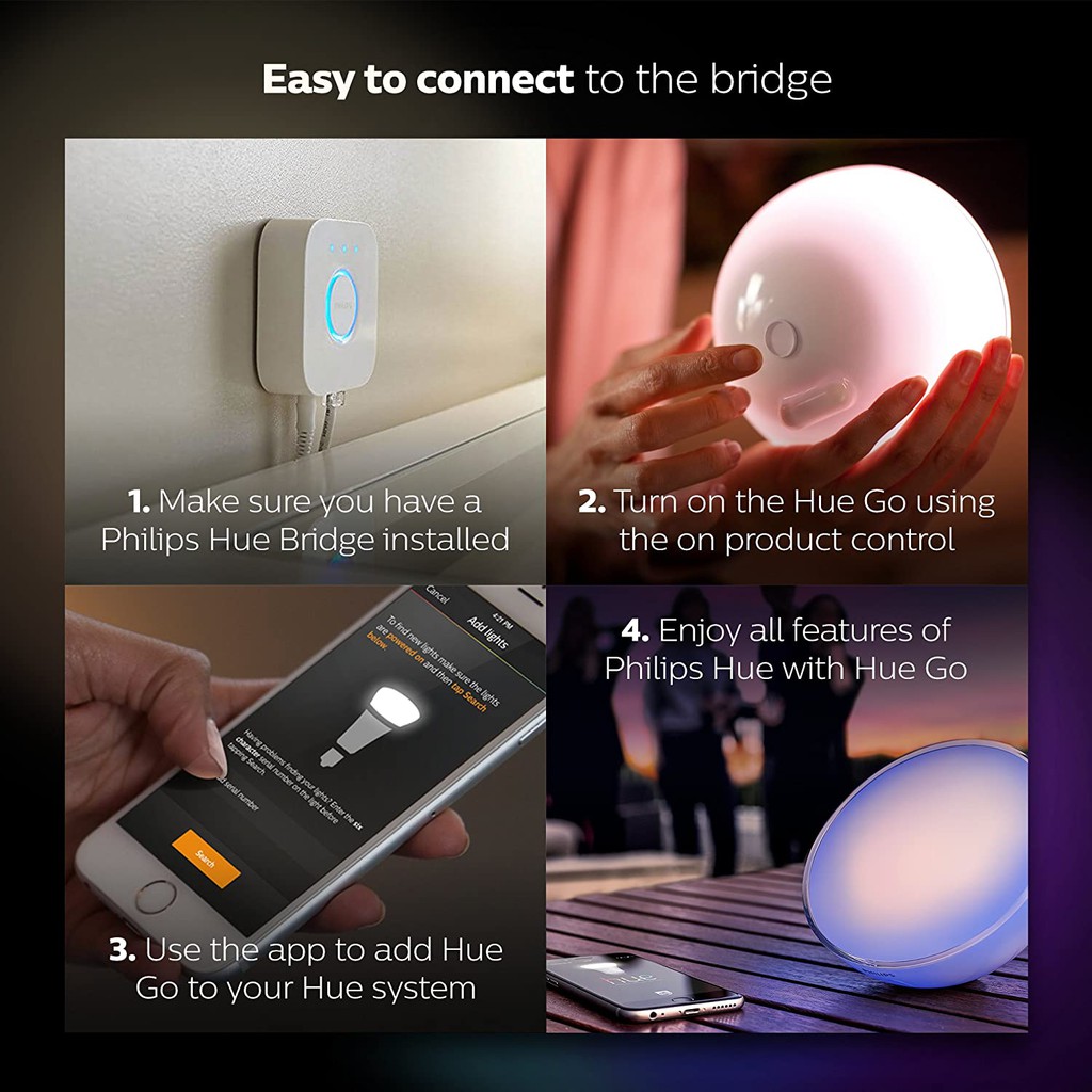 philips hue go portable dimmable smart led lamp