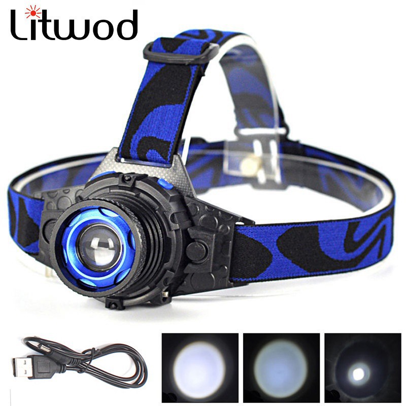1000LM XML Q5 LED Headlight Head Lamp Rechargeable Built In Battery Headlamp