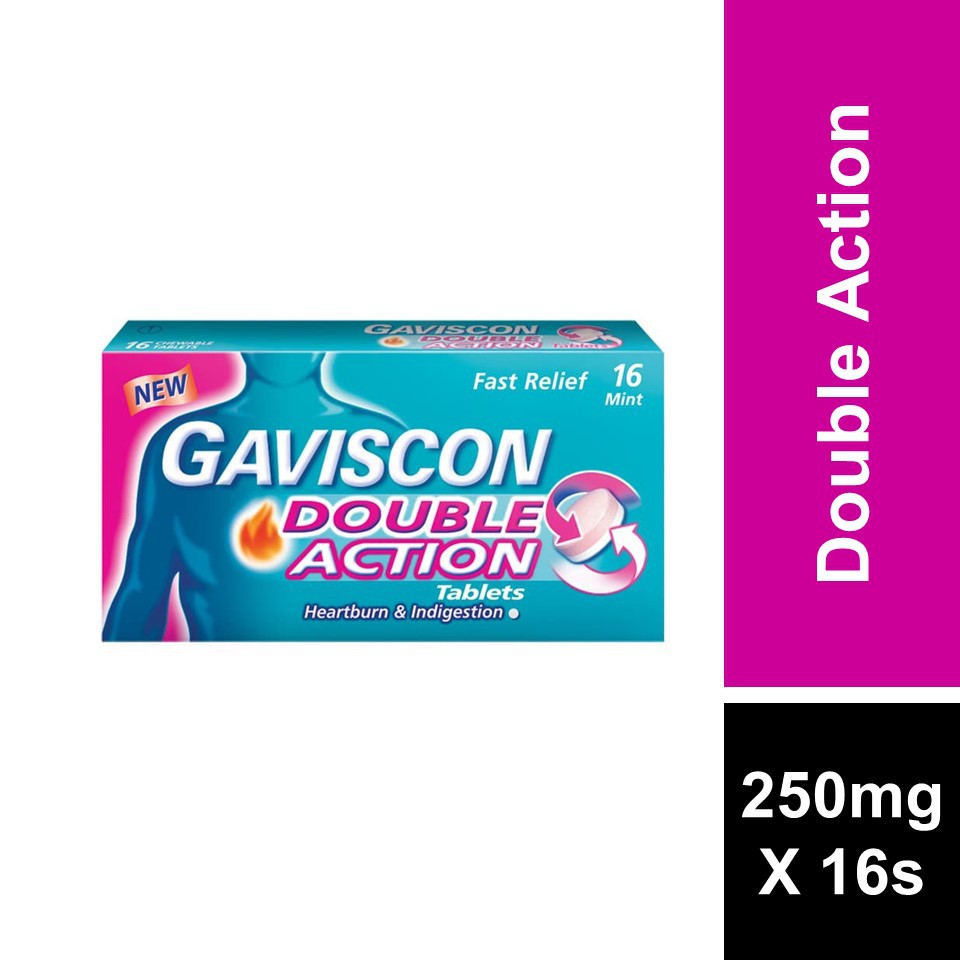 Gaviscon Double Action Tablet 250mg x 16s Shopee Malaysia