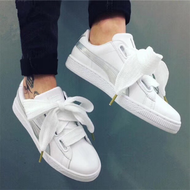 puma basket heart oceanaire white