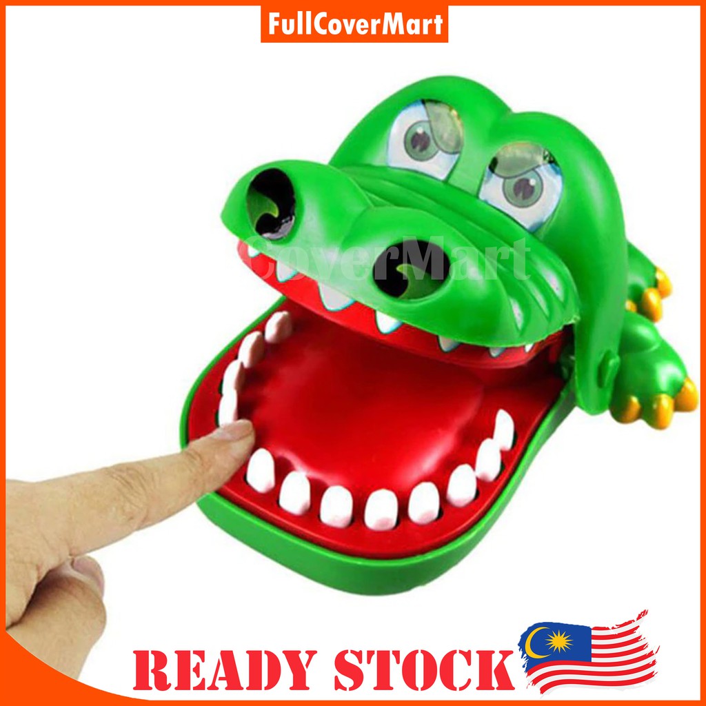 (TOY1) Funny Big Crocodile Jaw Tooth Finger Bite Toy Family Game For Kids Gifts