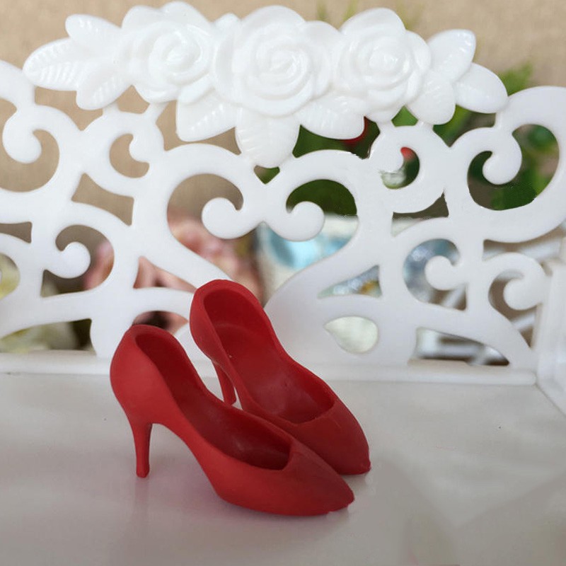 Red Fashion Shoes For Blythe Dolls 1//6 Red Plastic Wedge Heel Shoes Mini Shoes