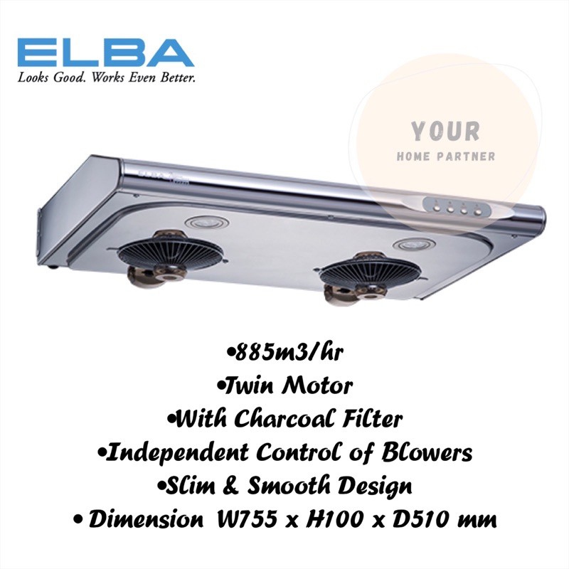 Elba Slim Cooker Hood 76cm 1917SS