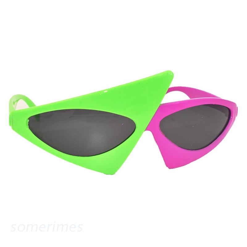 Time Novelty Party Sunglasses 80s Asymmetric Glasses Hot Pink And Neon Green Glasses Shopee 