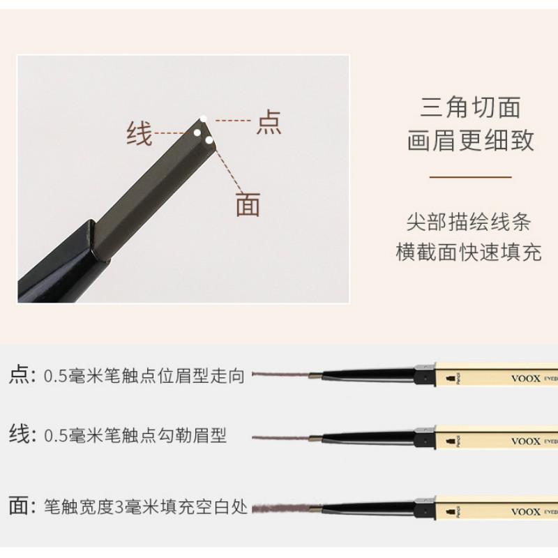 Reliable Purpose Small gold bar eyebrow pencil Double-headed triangle ultra-fine waterproof sweat-proof natural Multi... - Image 2