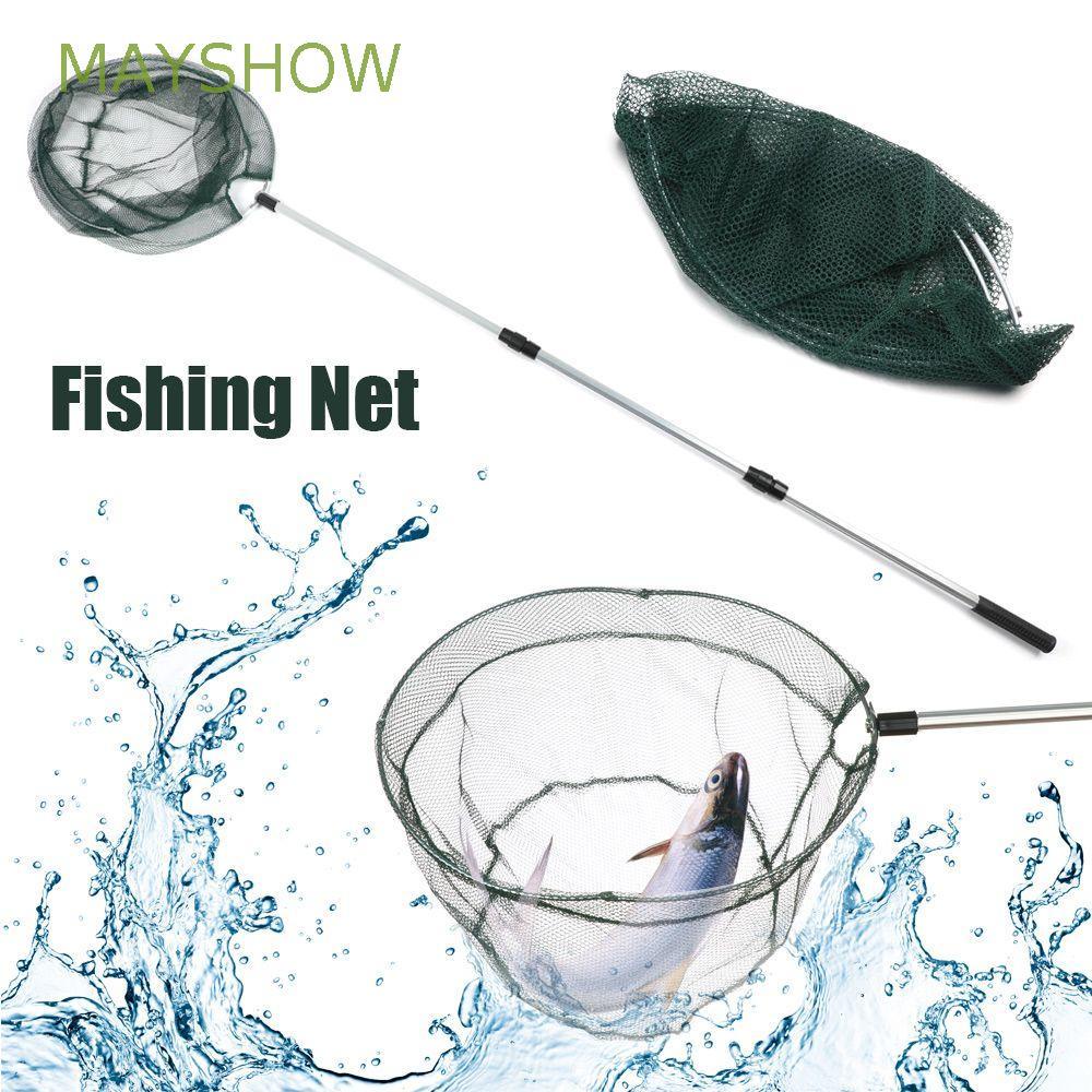MAYSHOW Aluminum Alloy Pole Landing Nets Sports Fly Fishing Fishing Net Long Handle Retractable