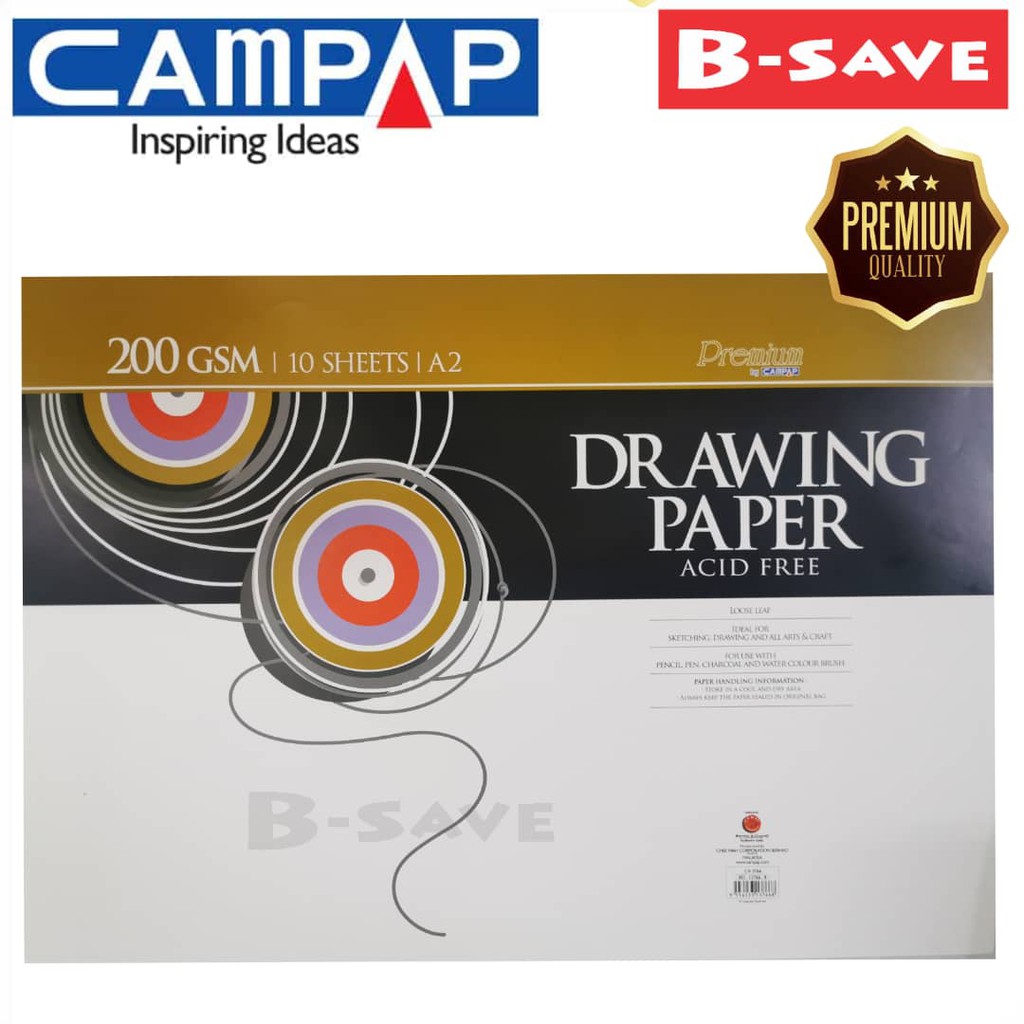 Campap Premium A2 Drawing Paper 200gsm 10 Sheets CA3766 Shopee Malaysia