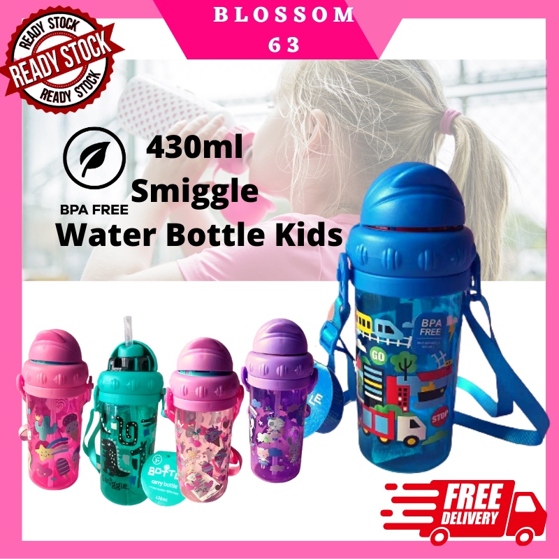 430ml Smiggle Bottle Water Bottle Kids With Straw Drinking Bottles ...