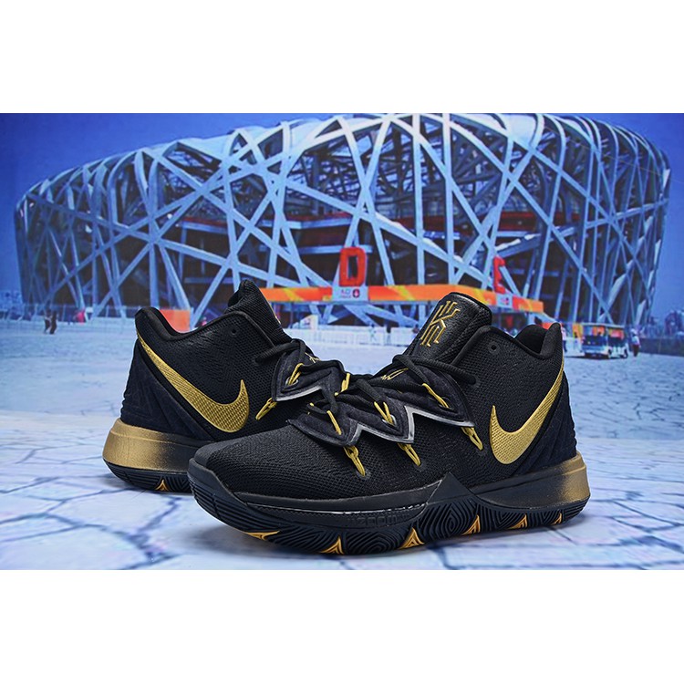 black and gold kyrie 5