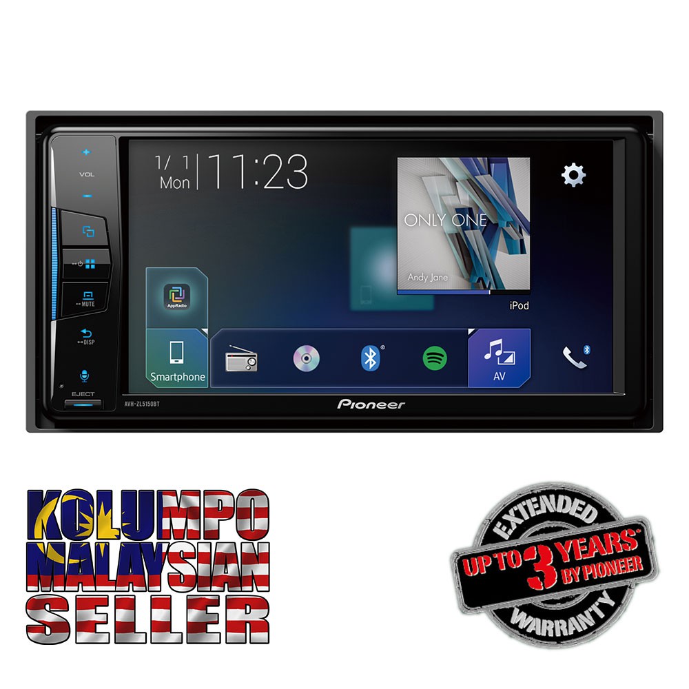 Pioneer Avh Zl5150bt 200mm Wide 7 Apple Carplay Android Auto Spotify Car Radio Shopee Malaysia