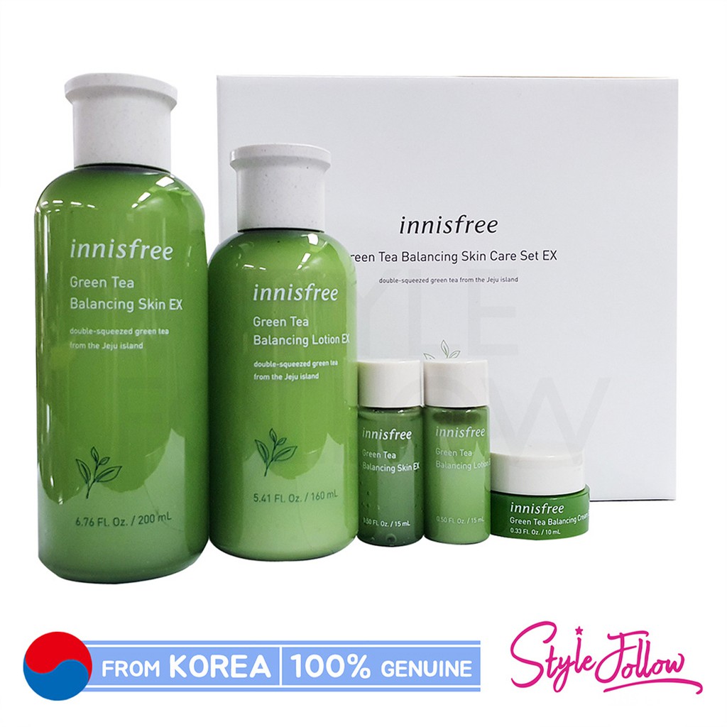 [INNISFREE] Green Tea Balancing Skin Care Set EX (Include 5 items