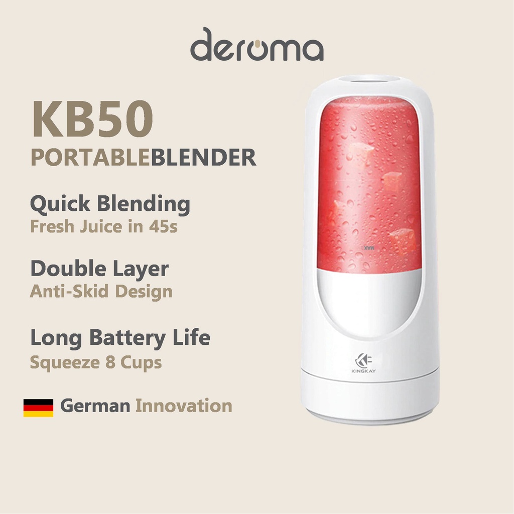 Deroma KingKay Rechargeable Juice Cup Blender KB50 / NU06 Portable Mini Jus Buah-Buahan [Premium Quality]