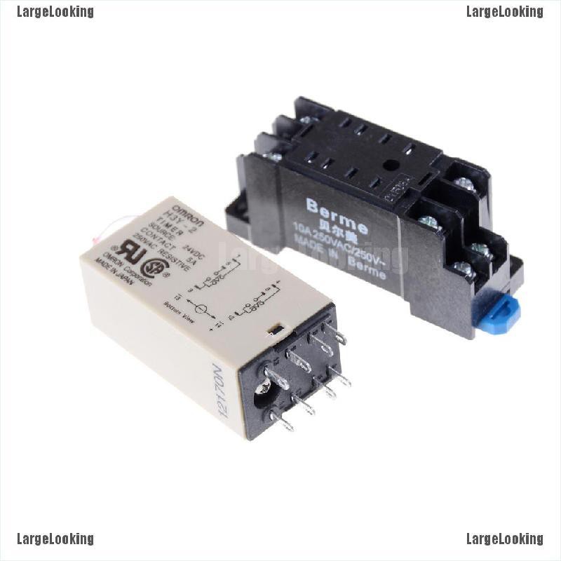 Woljay Time Delay Relay Solid State Timer 0-30 Minutes H3Y-2 DC 24V DPDT with Socket Base 