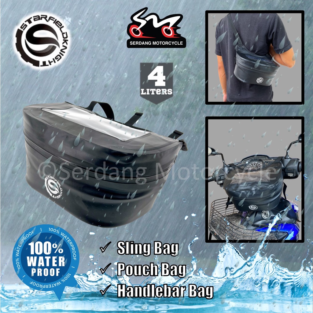 Star Field Knight Waterproof Handlebar Bag Motorcycle GPS Navigation Pouch Waist Bag Motosikal Handle Bar Beg SKB377