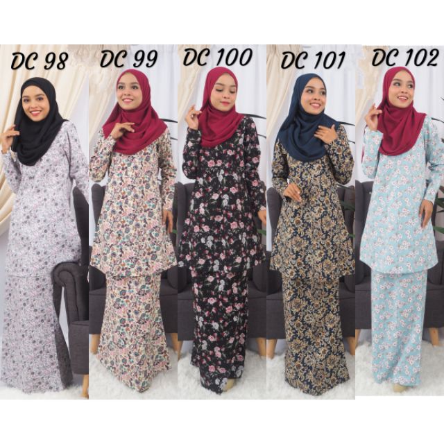  Kurung  Riau DC98 DC102 English Cotton  Baju  Kurung  Dhia 