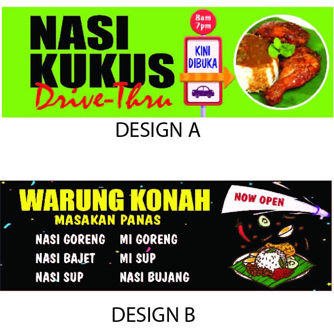 BANNER NASI LEMAK, NASI KUKUS, BANNER WARUNG