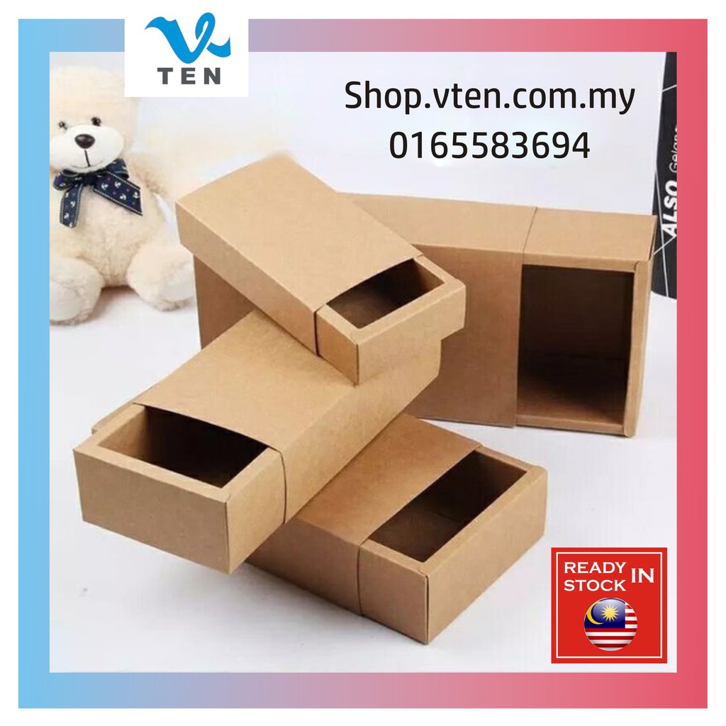 1 PCS 32x20x5cm Drawer Box Packaging Box Kraft Paper Box Kraft Black