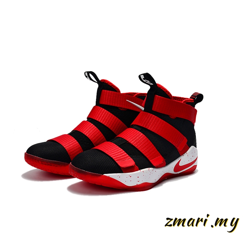 lebron red and black shoes