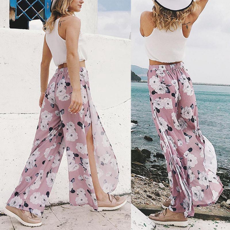 palazzo pants with side slits