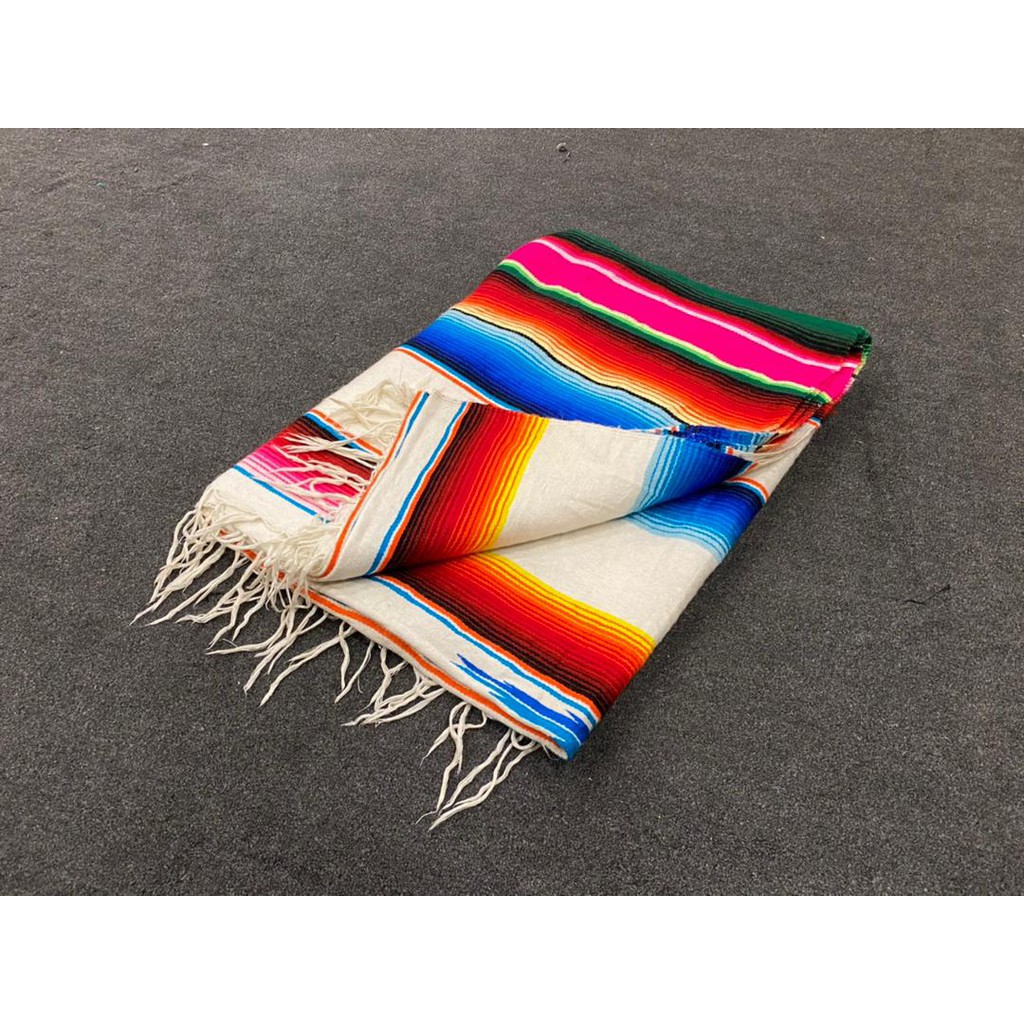 Handcrafted Mexican Blankets Artisanal Handwoven Serape Blanket Beach