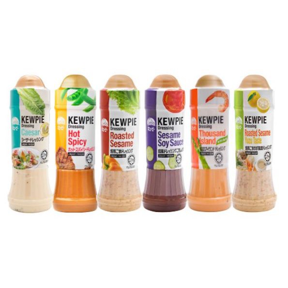 KEWPIE Healthy Dressings Halal 210ml ( Caesar / Roasted Sesame / Hot&Spicy / Yuzu / Thousand Island / Sesame Soy Sauce )