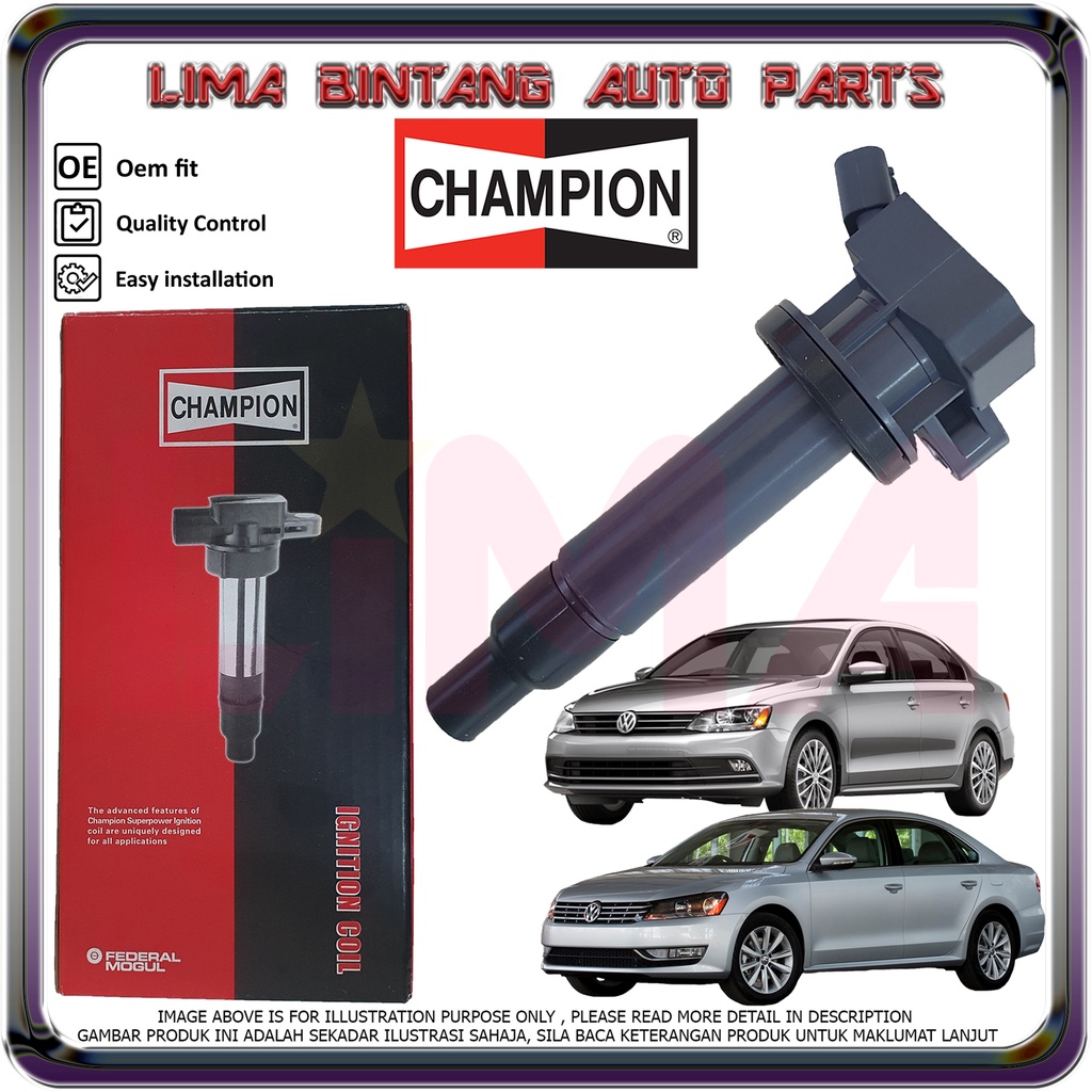 Volkswagen Passat B7 , Jetta A6 Ignition Coils , Plug Coil CHAMPION