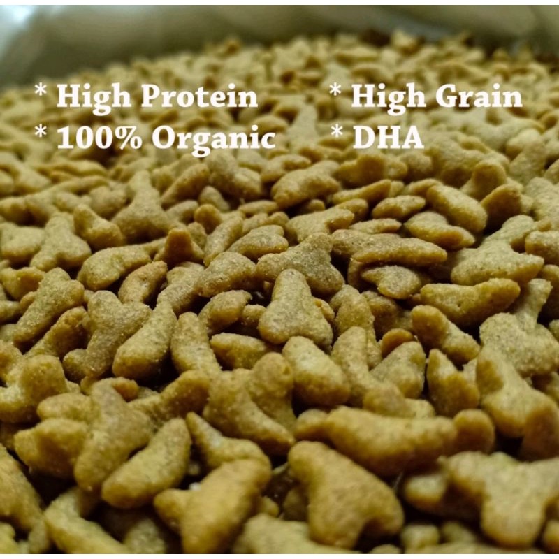Makanan Kucing MURAH 1kg 100 Ikan Laut High Protein Orgenic DHA Grain
