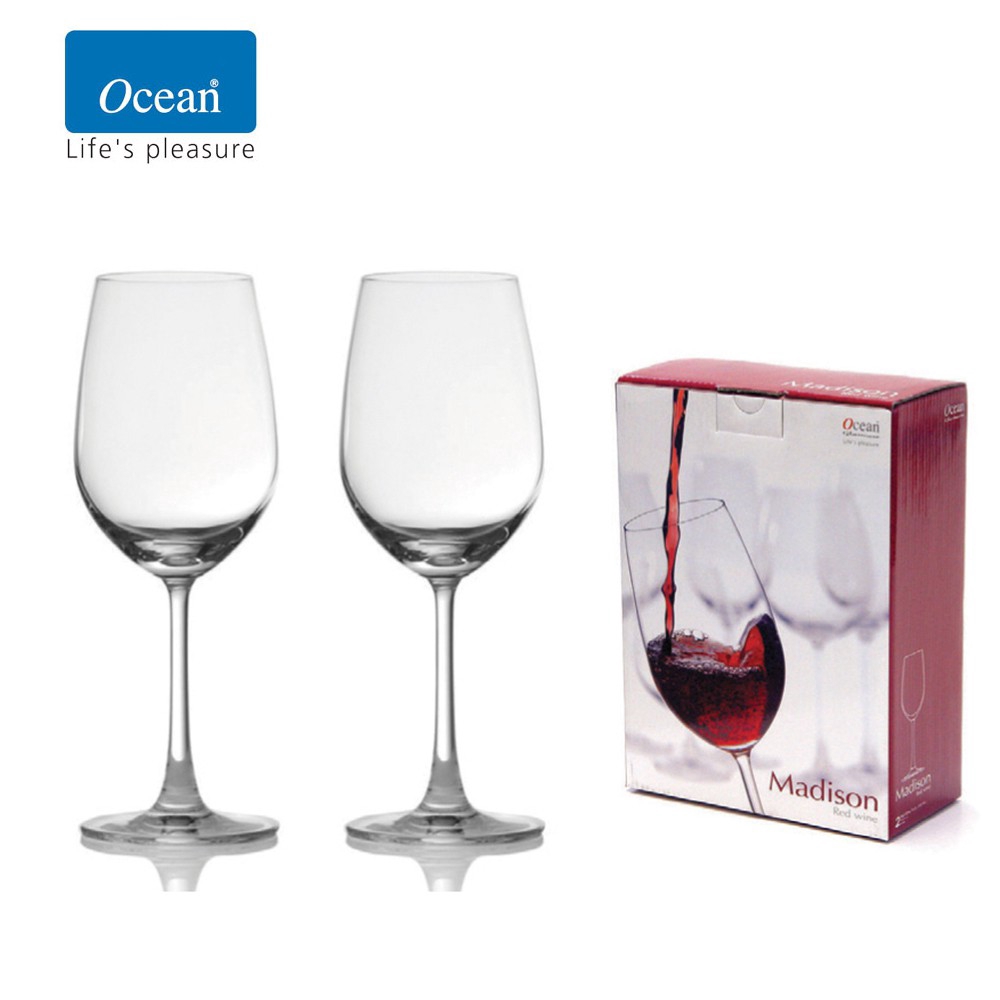 Ocean Wheat Hudson White Wine Glass 2 Pc Square Gift Box Set 1