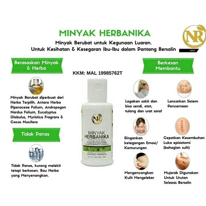 Minyak Herbanika Nr Nona Roguy 130ml Original Minyak Ibu Berpantang Param Nona Roguy Confinement Shopee Malaysia