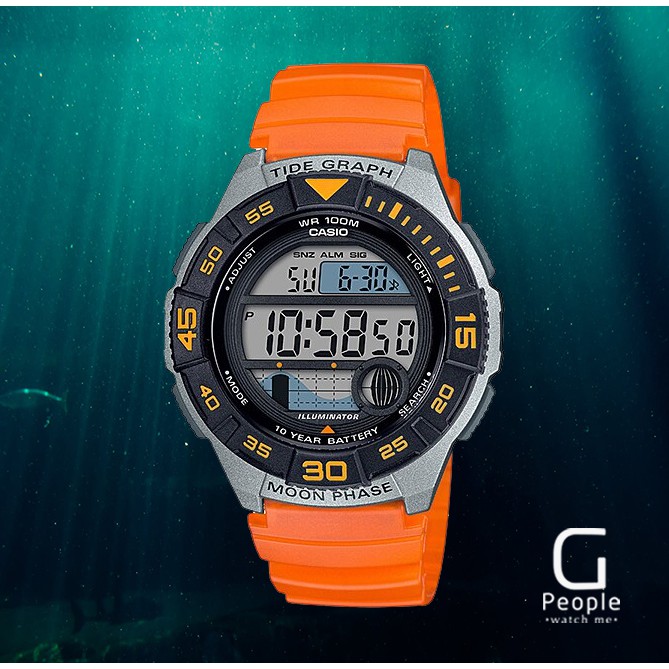 casio moon phase tide watch