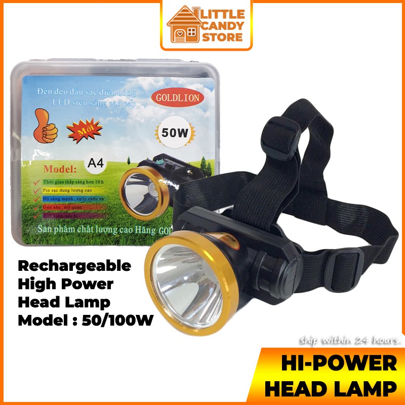 High Power Head Lamp / Sport & Outdoor Adventure Lighting Gear / Long Lasting Lights / Built-in Rechargeable Battery