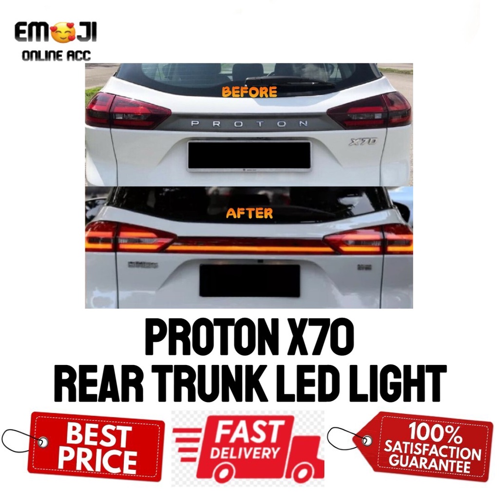 Proton X70 Rear Trunk LED Tail Light Bar TAILGATE GARNISH BRAKE LIGHTS