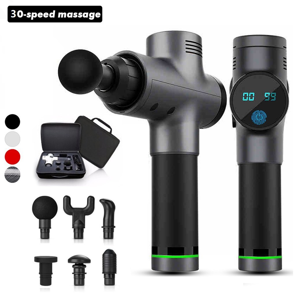 🔥ready Stock🔥 30 Speed Muscle Relax Massage Gun Electric Warp Film Impact Relax Gun Portable