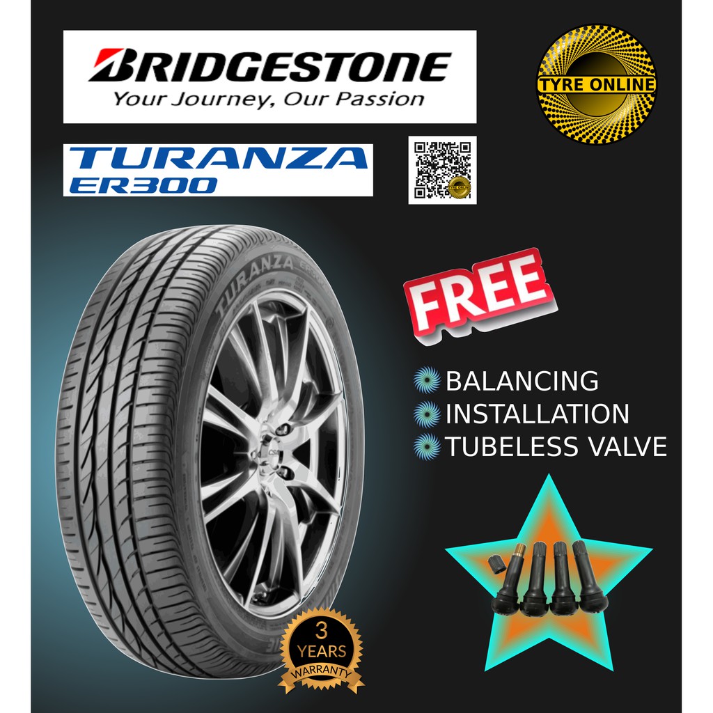 Bridgestone Turanza Er300 185 55r16 New Tyre Tire Tayar Baru 16 Jazz City Swift Online Free Installation Batu Pahat Bp Shopee Malaysia