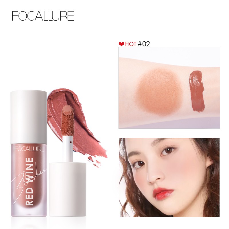 Focallure Liquid Blush Hangover Red Wine Blusher Face Make Up 4