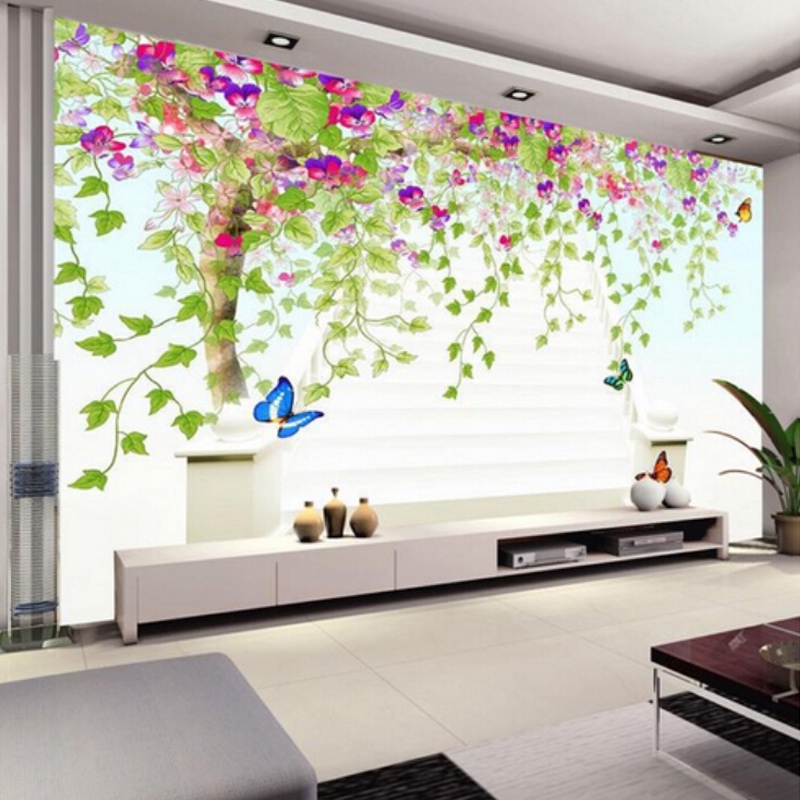 Romantic 3d Trees Natural 3d Wallpaper Living Room Tv Sofa Wall Bedroom Mural