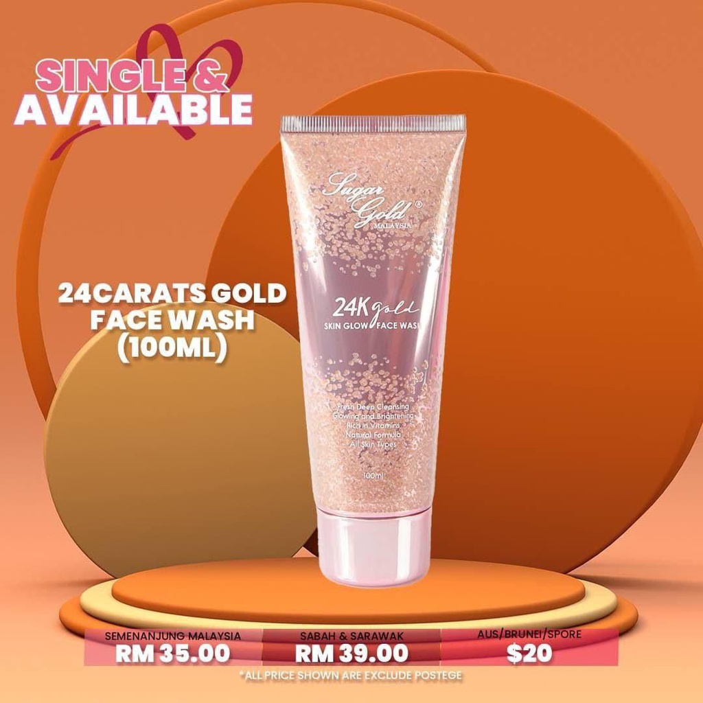 HOT SALE !!! SUGAR GOLD FACE WASH NEW LOOK ORIGINAL HQ 24 K G O L D