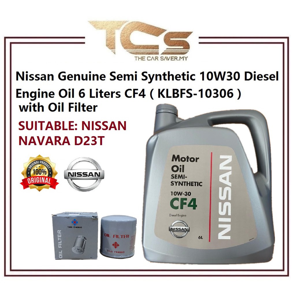 Nissan Genuine Semi Synthetic 10W30 Diesel Engine Oil 6 Liters CF4( KLBFS-10306) with Oil Filter