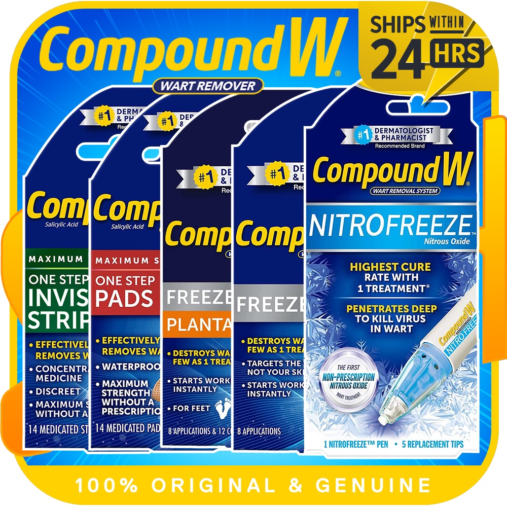 Compound W Wart Remover Strips NitroFreeze Freeze Off Fast Acting