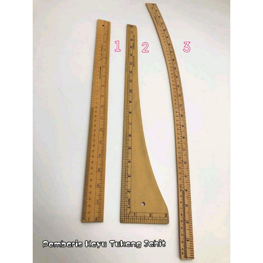  Pembaris  Kayu  Tukang Jahit Tailoring Wood Ruler Shopee 