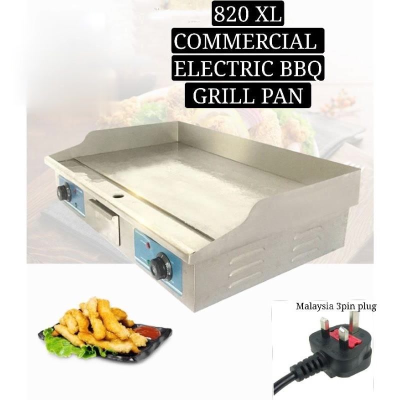 820 Commercial Stainless Steel  Electric Griddle Desktop BBQ Griddle Western Burger Flat Plate Griddle Dapur