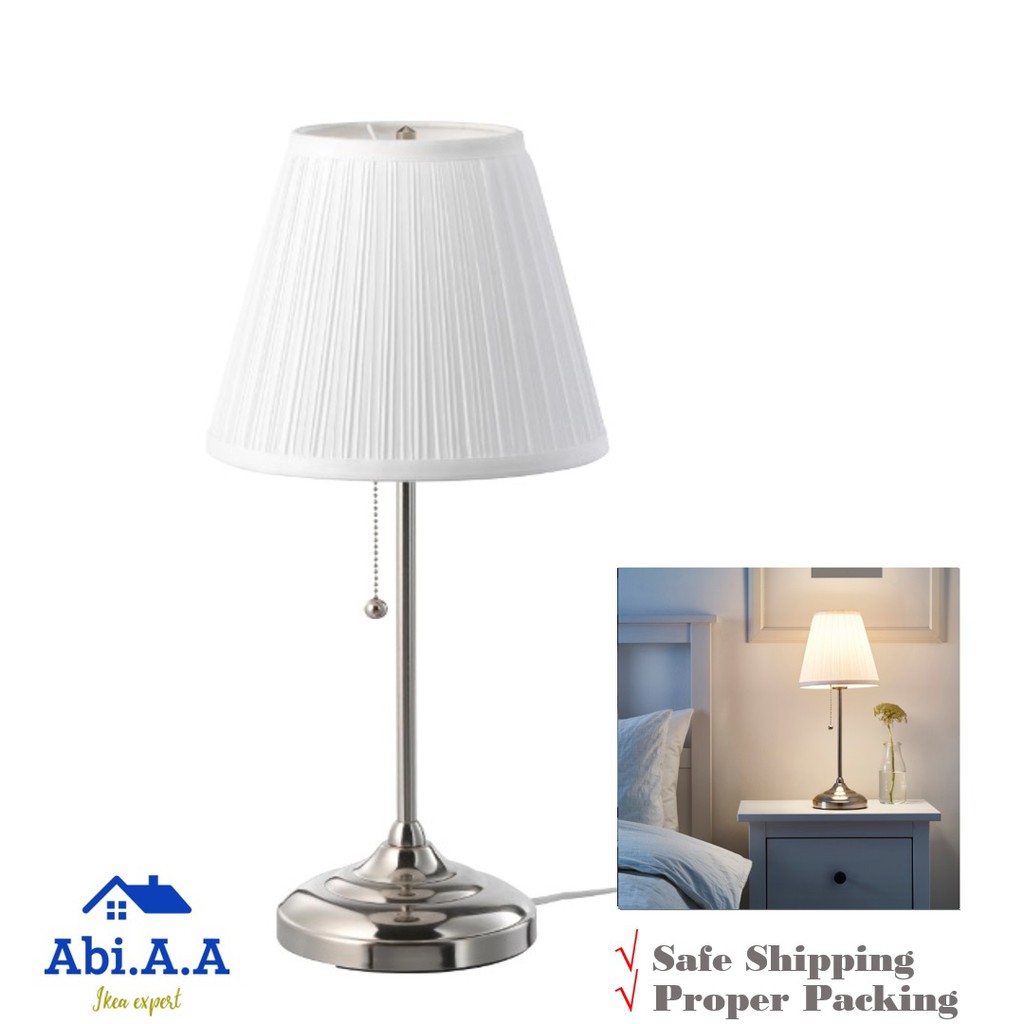 Arstid Table Lamp Nickel Plated White, Ikea Arstid Table Lamp Assembly