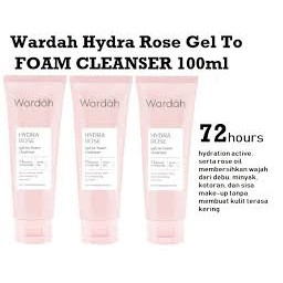 Wardah hydra rose gel to foam cleanser