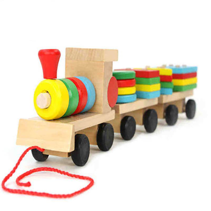 wooden block train toy