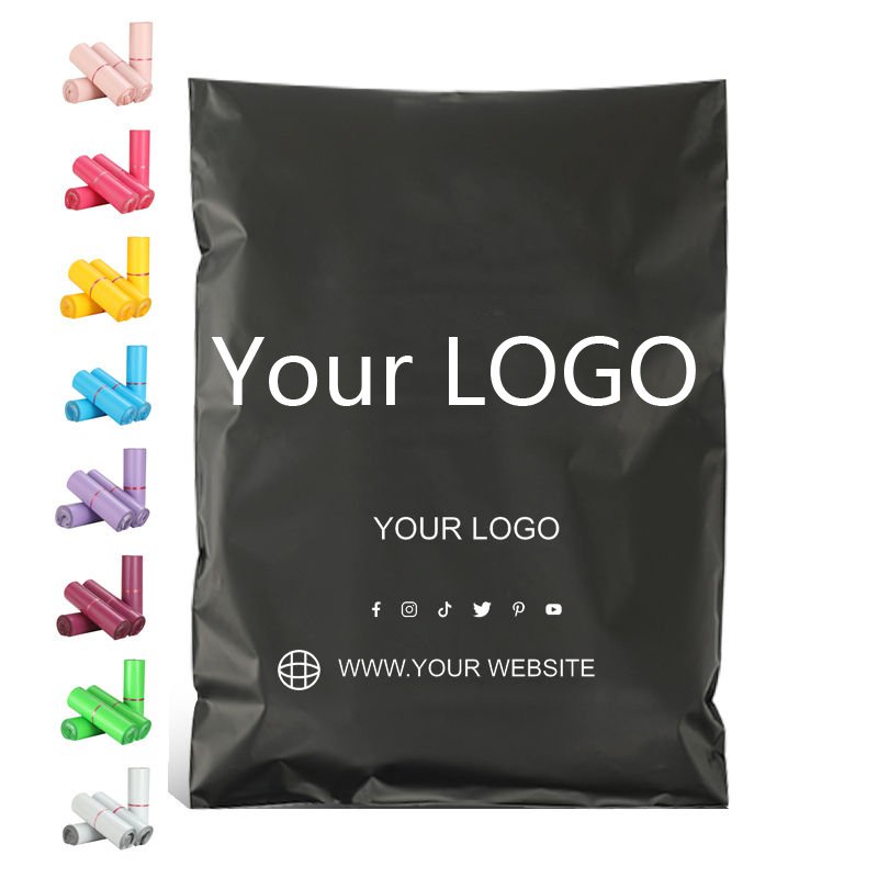 50 100 pcs Custom Logo Biodegradable Sustainable Eco Compostable Plastic Poly Mailer Mailing Shipping Bags Clothing Pack