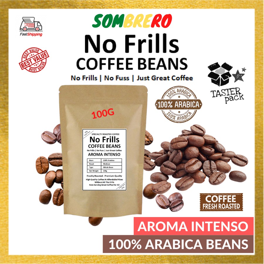 No Frills Coffee Beans 100g Taster Packs Freshly Roasted Best