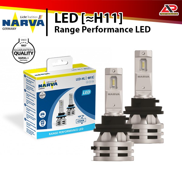 Narva Range Performance LED H11 6500K 12V 24V Car Headlight Bulb (Pair